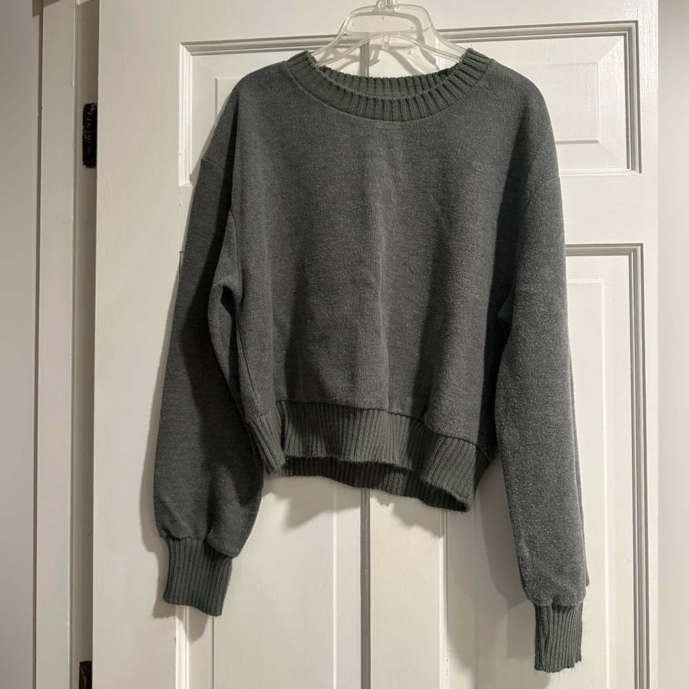Zara Crew Neck Cropped Sweater